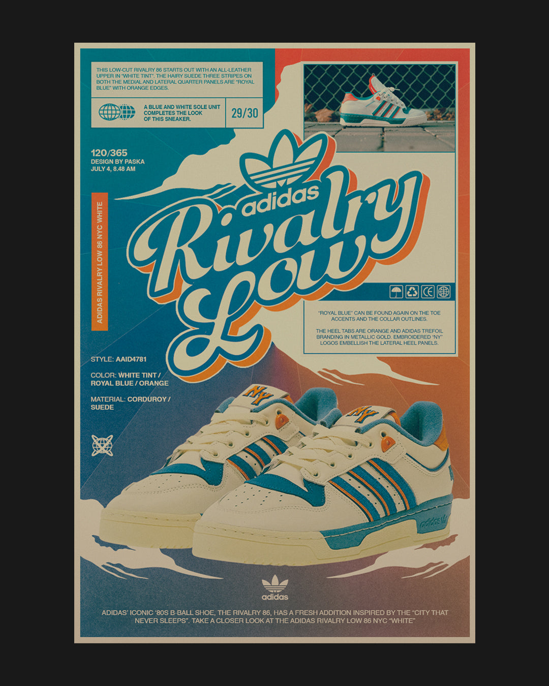 Adidas Rivalry Low 86 NYC - Retro Sneaker Poster