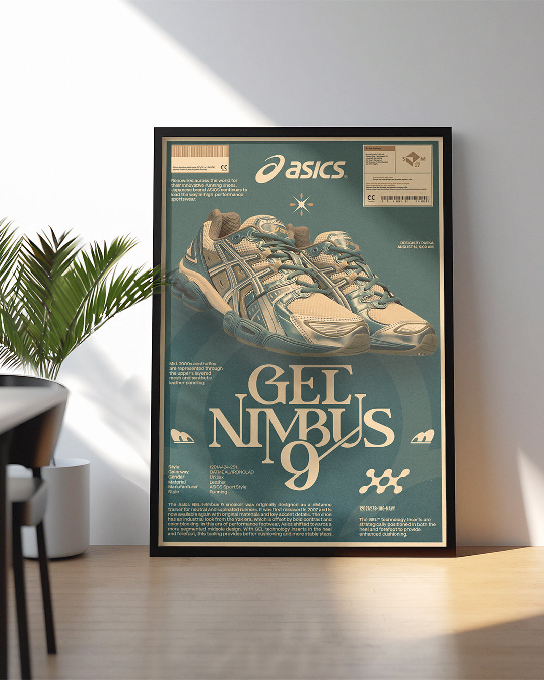 Asics Gel Nimbus 9 - Retro Sneaker Poster