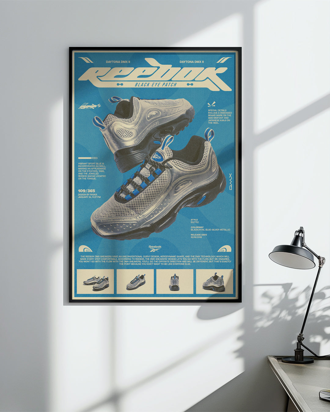 Reebok Daytona DMX II - Retro Sneaker Poster