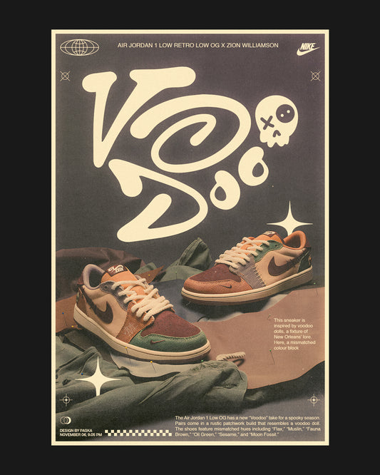 Air Jordan 1 Retro Low Voodoo – Retro Sneaker Poster