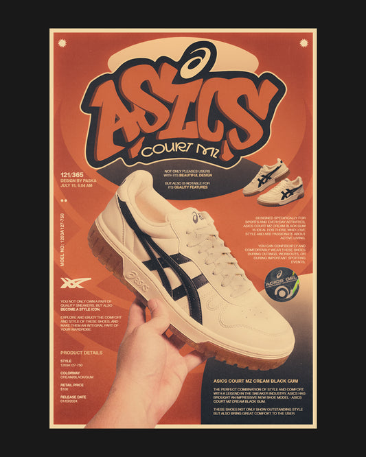 Asics Court Mz - Retro Sneaker Poster