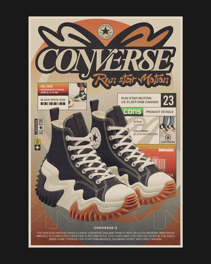 Converse Run Star Motion - Retro Sneaker Poster