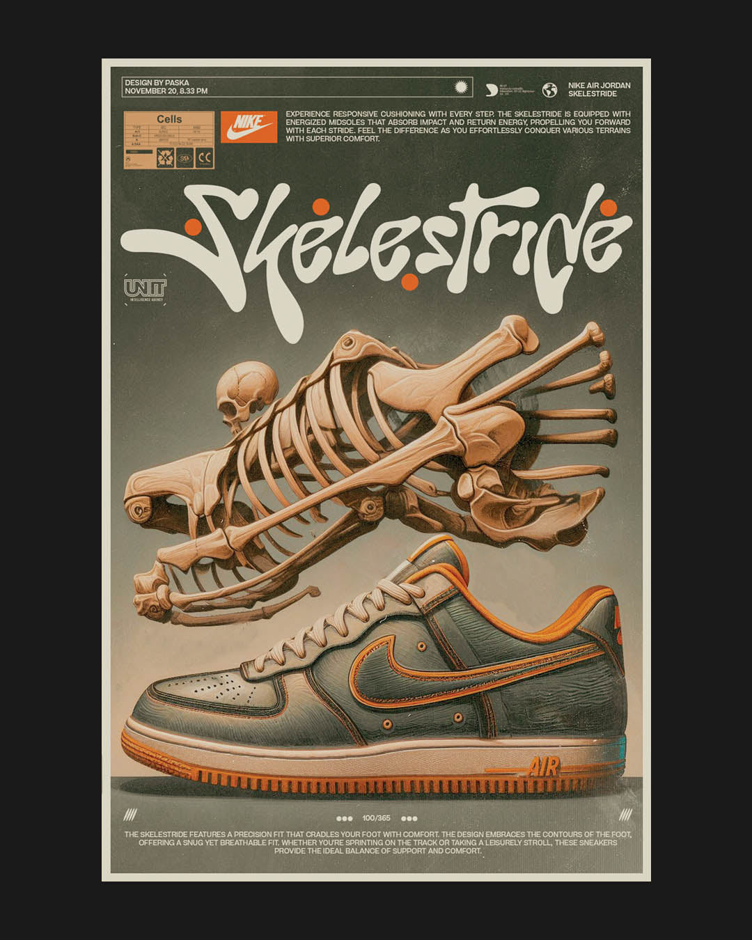 Nike Skelestride - Retro Sneaker Poster