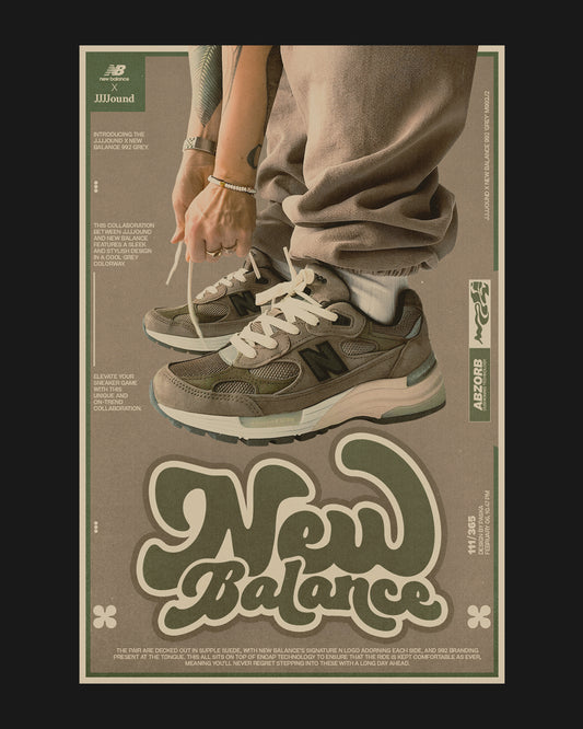 New Balance x Jjjjound 992 - Retro Sneaker Poster